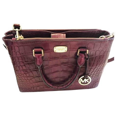 Selma leather handbag Michael Kors Burgundy in Leather